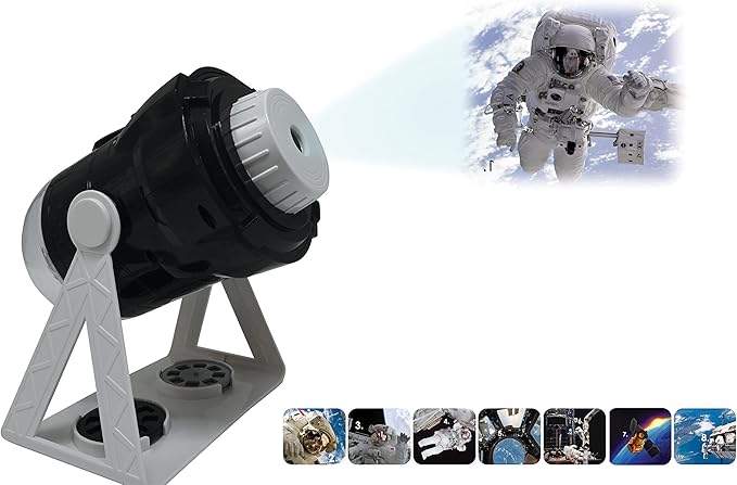 LEXiBOOK Speaking 2-in-1 Constellations and Images Planetarium Projector English/Spanish, 24 Images to Discover Space, 2 Constellation Domes, STEM, Black/White, NLJ181i2
