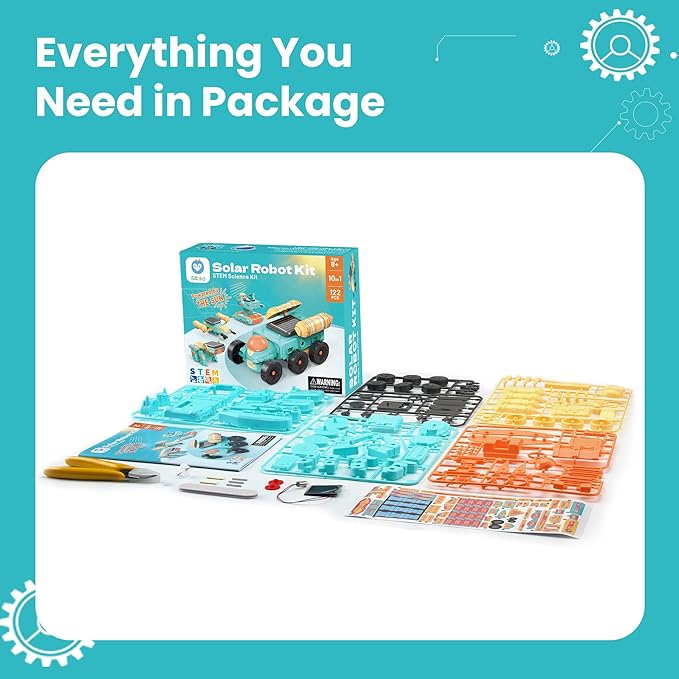 Sillbird Solar Robot Building Kit Christmas STEM Gift for Boys Ages 8-14, 10-in-1 DIY Educational Science Set for Kids Birthday, Sun Powered Space Robotics Toys with 112PCS