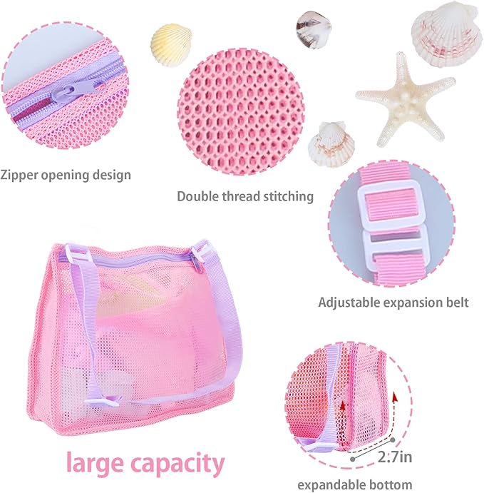 Tagitary Beach Sand Toys Set for Kids 3-10 with Bucket Watering Can Shovel Rake Sand Molds Beach Shell Bag