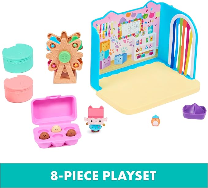 Gabby's Dollhouse, Baby Box Cat Craft-A-Riffic Room with Exclusive Figure, Accessories, Furniture and Dollhouse Delivery, Kids Toys for Ages 3 and up