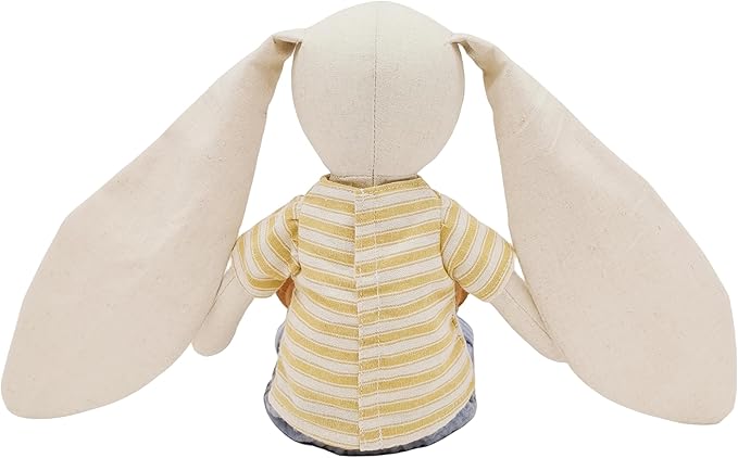 15" Bunny Stuffed Animals for Baby, Plush Toy Doll -Wearing Striped T-Shirt and Pants,Cute Doll Set Dress Up for 3 4 5 Year Old Girl - Gift for Birthday