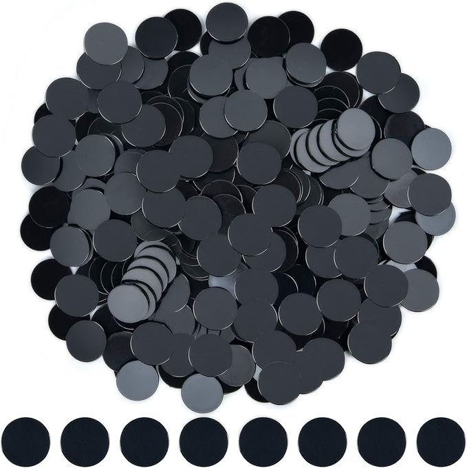 Coopay 1-1/5 inch Plastic Learning Counters Disks Bingo Chip Counting Discs Markers for Math Practice and Poker Chips Game Tokens, 200 Pieces(Black)