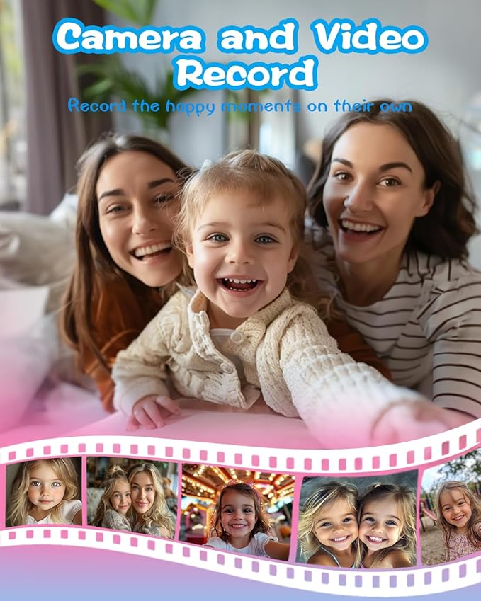 MOMILLA Kids Toys Smart Phone, 3.97" Touchscreen Phone with 16GB Storage, Christmas Birthday Gifts for Girls Age 3-10, Toddler Toy Learning Smartphone, Cell Phone with Front Camera(No Dual Camera)