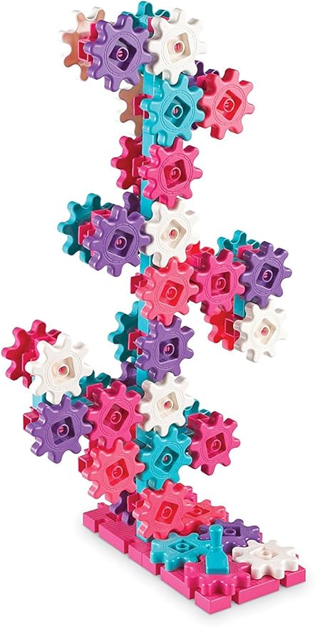 Learning Resources Gears! Gears! Gears! Deluxe Building Set Pink - 100 Pieces, Ages 3+, STEM Activities, Fine Motor Skills, Toddler Explorer Kit, Science and Construction, Boys and Girls Gifts