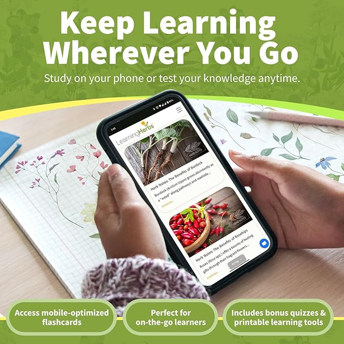 Herb Notes Flash Cards – Discover 48 Essential Herbs with Elegant Botanical Illustrations – Color Flash Cards to Learn Uses, Parts & Preparations Anytime – A Practical Guide for Beginners & Herbalists