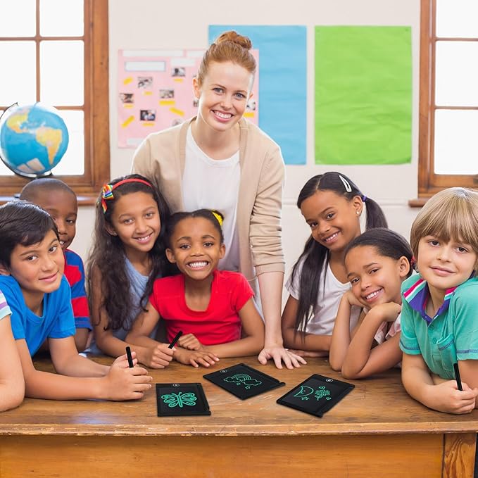 Zhehao 24 Pack LCD Mini Writing Tablet for Kids 4.5 Inch Doodle Board Bulk Erasable Reusable Electronic Drawing Pad Birthday Party Favors Goodie Bag Classroom Gifts(Black)