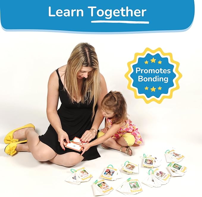 500 Words Thick & Sturdy Learning Flash Cards for Toddlers 1-3 with Rings - 1 Year Old Girl Gifts - Educational & Montessori Toys for 1 Year Old boy - Toddler Flashcards for Preschool & Kindergarten