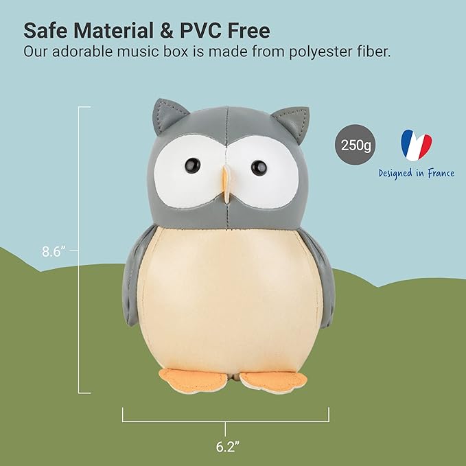 Little Big Friends Musical Baby Toy – Soft Plush Pull-String Cord Classical Toy for Baby & Toddlers | Soothing Stuffed Cuddly Animal Gift | Colette The Owl