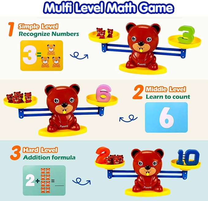 REMOKING Funny Toy Educational Learning Toy with Numbers, Little Bears