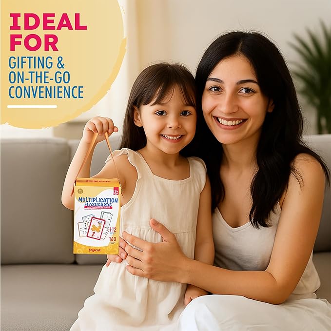 JoyCat 162 Multiplication Flash Cards - All Facts 1-12 Times Tables with Visual Aids Mastered & Review Sorting for Kids 3rd 4th 5th Grade or Homeschool Supplies