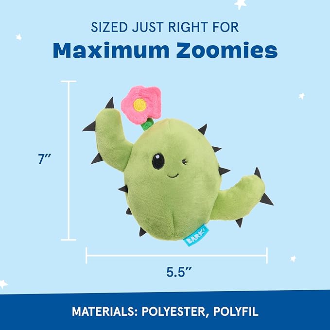 Barkbox Consuela The Cactus 2-in-1 Interactive Plush Dog Toy - Squeaky Dog Chew Toy with Crinkle Layers - for Large Dogs and Puppies