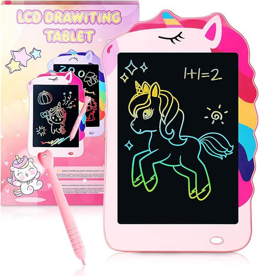 Unicorn Toys LCD Writing Tablet for Girls Kids, Colorful Toddler Toys Drawing Board, Educational Kid Toys Doodle Pad Toys for 3 4 5 6-12 Years Old Girls Boys Birthday Party Christmas Gift, 8.5 Inch