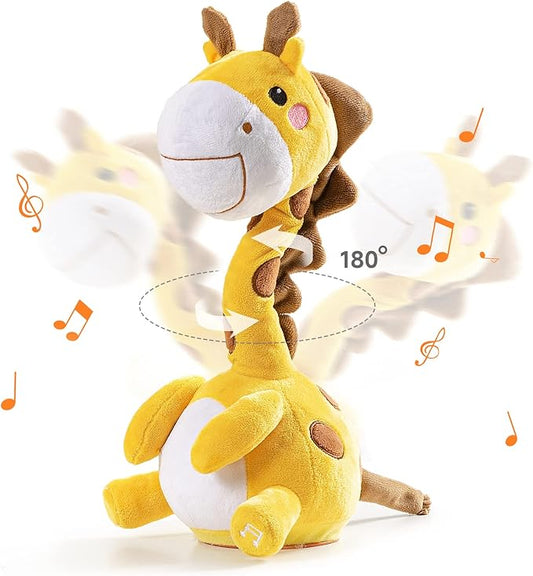 TUMAMA Dancing Talking Giraffe Toys, Mimicking Twisting Electronic Soft Plush Giraffe Toy with Record & Repeating What You Say, Singing Interactive Baby Toy for Toddler Boys Girls Gifts