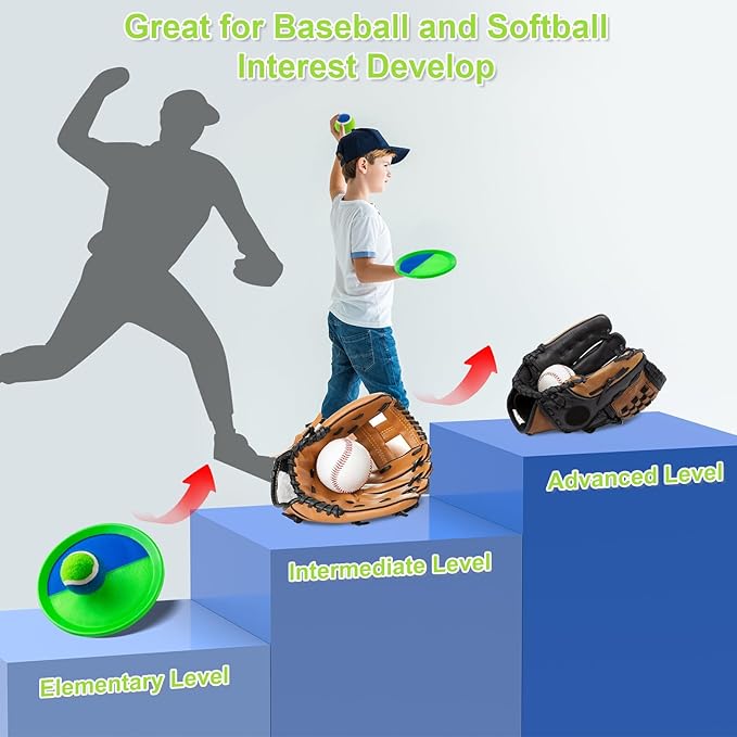 Ayeboovi Kids Outdoor Beach Pool Toys Toss and Catch Ball Set Upgraded Light UP Ball Yard Lawn Games for 3-12 Years Boys Girls Toddlers Birthday Gifts Stocking Stuffers-Green