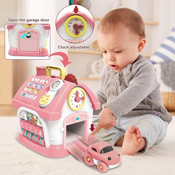 Montessori Toys for 1+ Year Olds Girl Gifts - 8-in-1 Musical Learning House Baby Toy 6-12 12-18 Months, Toddler Toys Age 1, 2 Year Old Girl Birthday Gifts