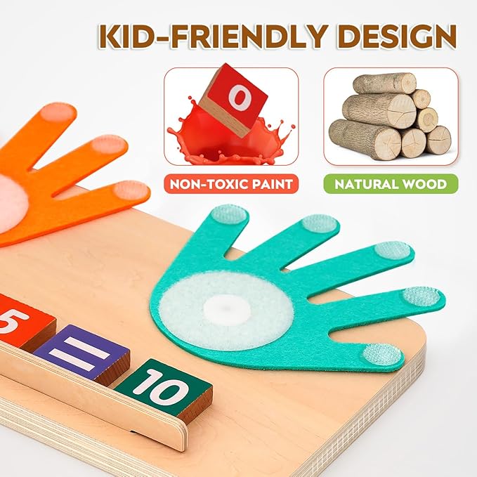 Educational Toys for 3-5 Year Old, Double-Sided Math Manipulatives Number Counting Blocks Writing Practice Board for Kids, Preschool Learning Toys for Toddlers 2-4 Years Christmas Montessori Gifts