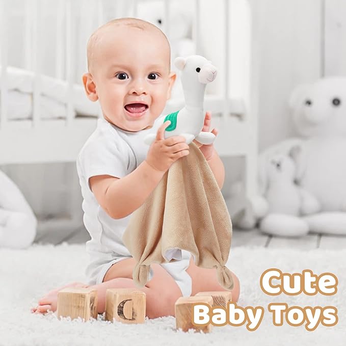 Pro Goleem Llama Security Blanket Soft Loveys for Babies Boys and Girls Newborn Lovie Infant Blankie Llama Baby Snuggle Toy Stuffed Animal Baby Gifts 14 Inch