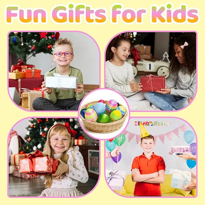 12PCS 3D Printed Dragon Eggs with Dragons Inside, Mini Egg Set, Articulated Crystal Dragon Fidget Toys for Kids, Glow in The Dark Dragon Toys - Stuff Fun Gift for Kids Boys Girls