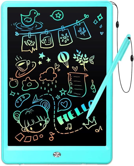 EooCoo LCD Writing Tablet for Kids, Christmas Stocking Stuffers for Toddler, 10 Inch Colorful Doodle Board Drawing Pad, Educational Learning Toys for Toddlers, No Mess Sketch Pads for Travel