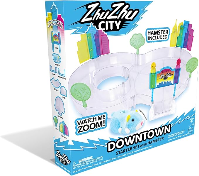 zhuzhu City Downtown Starter Playset with Electronic Hamsters Pipsqueak and Sophie - Perfect for Boys & Girls! Interactive Hamsters and Downtown Starter Playset - 40+ Unique Sounds & Actions - 4+
