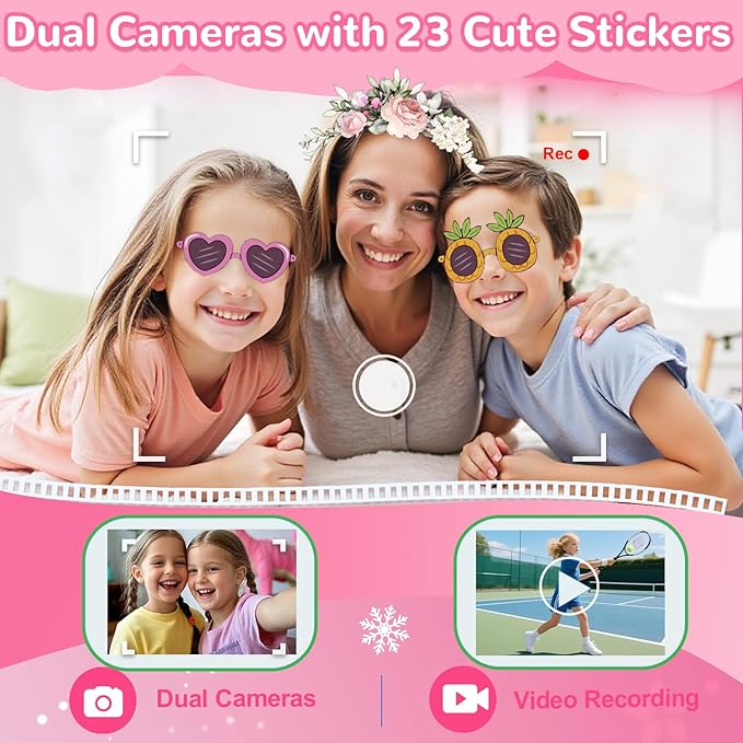 Lapare Kids Smart Phone Toy for Girls, 2.8" Touchscreen Cell Phone Learning Toy with Dual Camera, Game, Music Player and More, Perfect Christmas Birthday Gifts for Girls 3-10 Year Old (32GB)