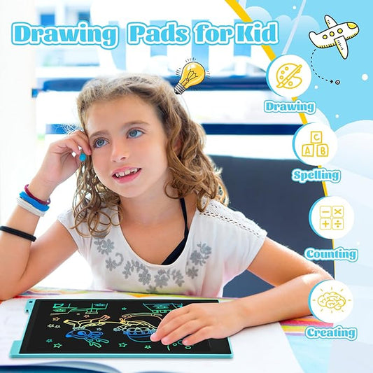EooCoo Toys for Ages 3-8, Drawing Board 2 Pack, 12 Inch LCD Writing Tablet, Electronic Drawing Tablet, Girl/Boy Birthday Gift, Kids Toys, Drawing Pad Girls Gifts, Kids Travel Essential