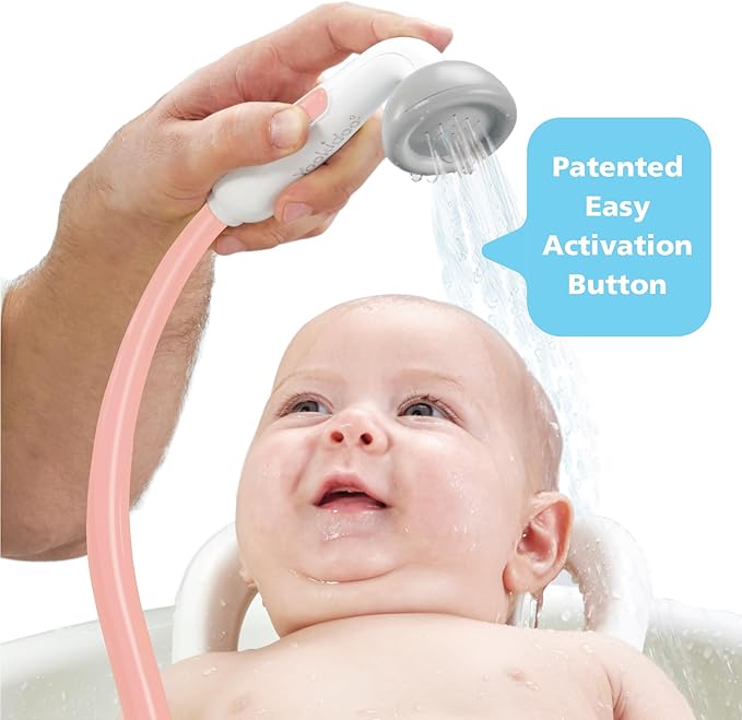 Yookidoo Baby Bath Shower Head - Elephant Bath Toy and Trunk Spout Rinser - for Newborn Babies in Tub Or Sink (Pink)