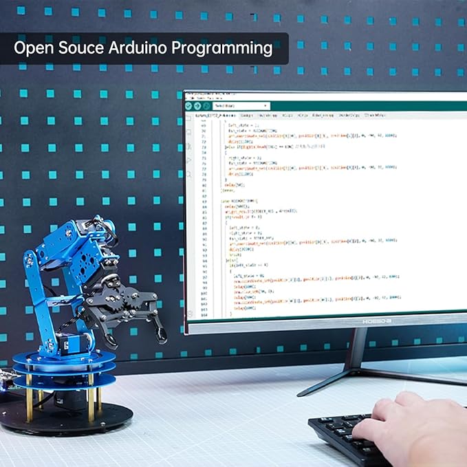 Robotic Arm for Arduino AI Vision Voice Interaction 6DOF Serial Bus Servo Smart Robot Arm, STEM Project Educational Robot & Engineering Kits, Science/Coding/Programming Set, LeArm AI Intermediate Kit