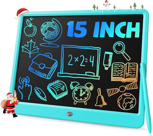 TEKFUN LCD Writing Tablet for Kids, Teen Girl Boy Gifts Ideas, Educational Toys for Boys 8 7 6 5 4 3 Year Old, Drawing Board for Kids Adults (15in Blue)