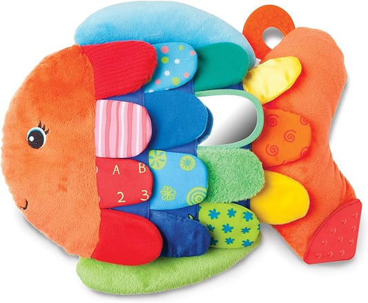 Melissa & Doug K’s Kids, Flip Fish Stuffed Animal, Soft Baby Book, Multi-Textured Squeaking & Crinkling Infant Sensory Toys for Babies with Baby Mirror, Tummy Time Toys for Infants Ages 0–9 Months