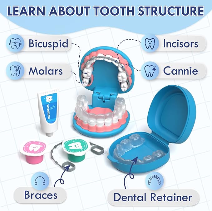 Lehoo Castle Doctor Kit for Toddlers 3-5, Kids Dentist Play Set, Toys for 4+ Year Old Girls Boys, Pretend Play for Toddlers 2-4, Kids Doctor Playset, Medical Kits for Boys 3+
