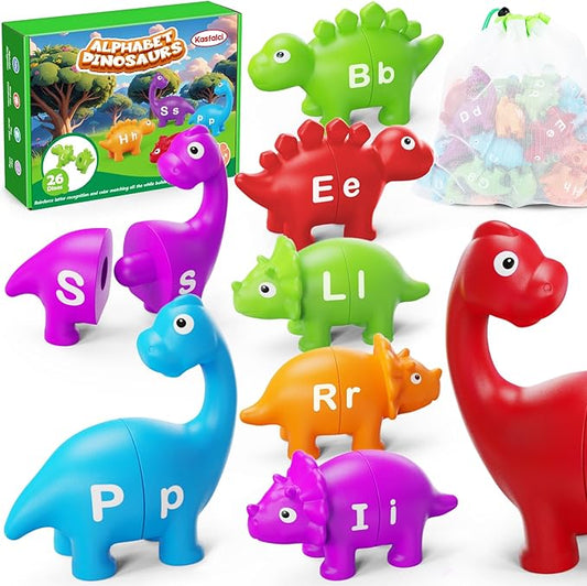 Alphabet Learning Toys, Dinosaur Toys for Kids, ABC Learning for Toddlers, Matching Letter Game,Color Sorting,Educational Montessori Fine Motor,Kindergarten Preschool Activities