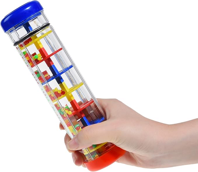 MIHEY 2 Pack Rainmaker Rain Stick Toy, 8 Inch Rainstick Musical Instrument for Babies Toddlers and Kids, Sensory Developmental Shaker