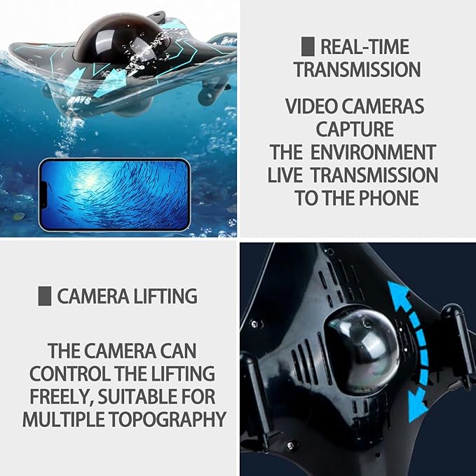 RC Boat with Camera - 6 CH Waterproof Remote Control Boat for Pools & Lakes, App Control for iOS & Android, Real-Time Photography, Toys for Adults & Kids Ages 8+