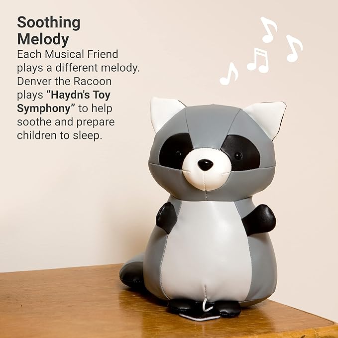 Little Big Friends Musical Baby Toy – Soft Plush Pull-String Cord Classical Toy for Baby & Toddlers | Soothing Stuffed Cuddly Animal Gift | Denver The Raccoon
