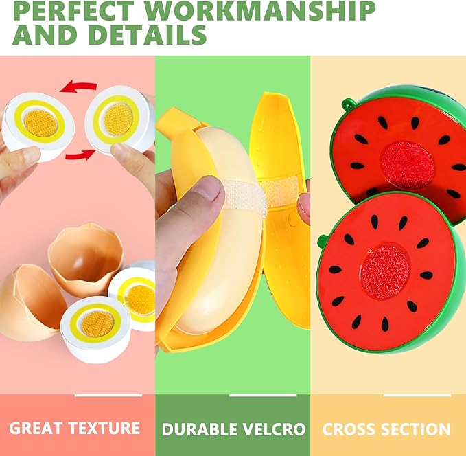 100 Pcs Play Food Set for Kids Kitchen, Pretend Food Toy for Toddlers, Play Kitchen Toys Accessories with 2 Baskets, Cutting Fake Food/Fruit/Vegetable, Christmas Birthday Gifts for Boys and Girls