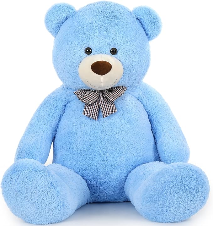 MaoGoLan Giant Plush Teddy Bear, Life Size Large Stuffed Animal, 5 Feet, Soft and Fluffy Big Teddy Bear Gift for Baby Shower, Christmas, Valentine's Day, Blue