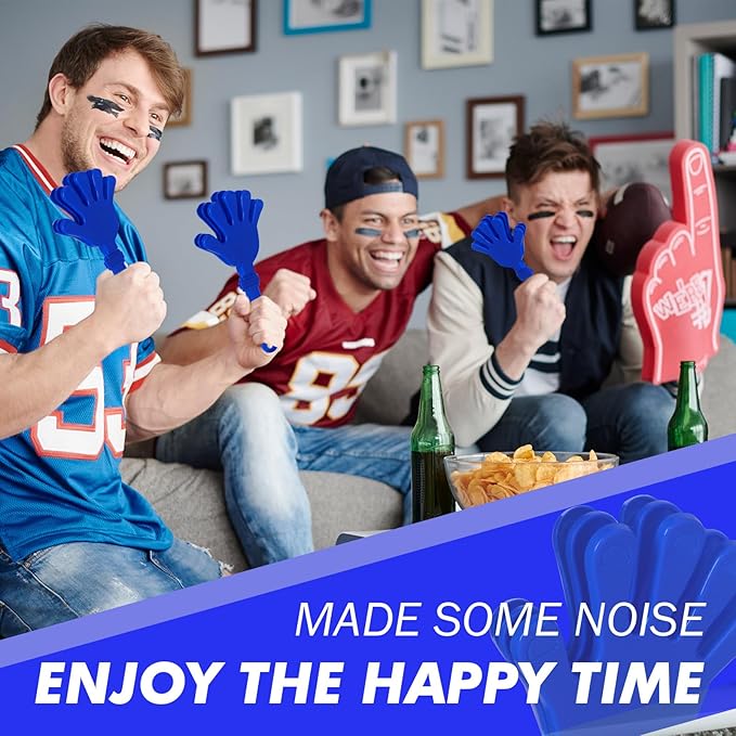 36 Pcs Hand Clappers Noisemakers 7.5 Inch Clappers Noisemakers Plastic Hand Clappers for Birthdays Game Football Sporting Events Cheers Supplies Dance Basketball Football Noisemakers（Blue）