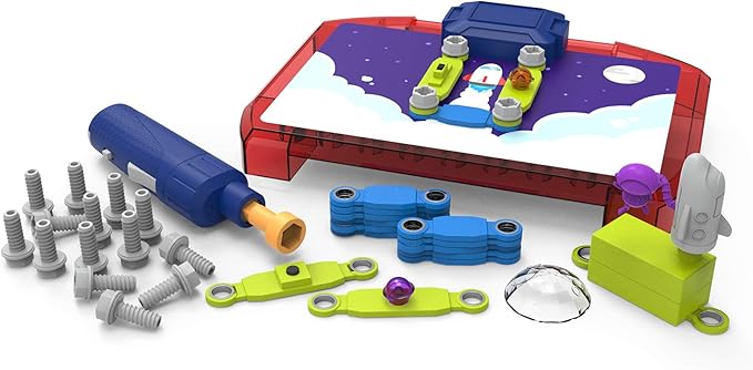 Educational Insights Design & Drill Space Circuits, Beginning Circuit Building Science Kit, STEM Toy, 52 Assorted Pieces with Kid-Friendly Power Drill & 20 Challenges for Kids Boys & Girls, Ages 5+