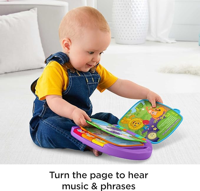 Fisher-Price Baby Learning Toy Laugh & Learn Storybook Rhymes Musical Book with Lights & Sounds for Infants Ages 6+ Months