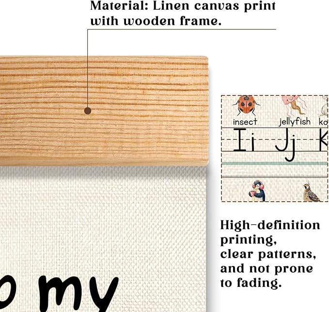 Educational Wall Art Posters, Numbers 1-10 and Alphabet Chart, Learning Posters for Kids,ABC Banner Poster, Canvas Wall Hanging Decor for Toddler Room Playroom Nursery Wall Classroom Decor (Colorful-05)