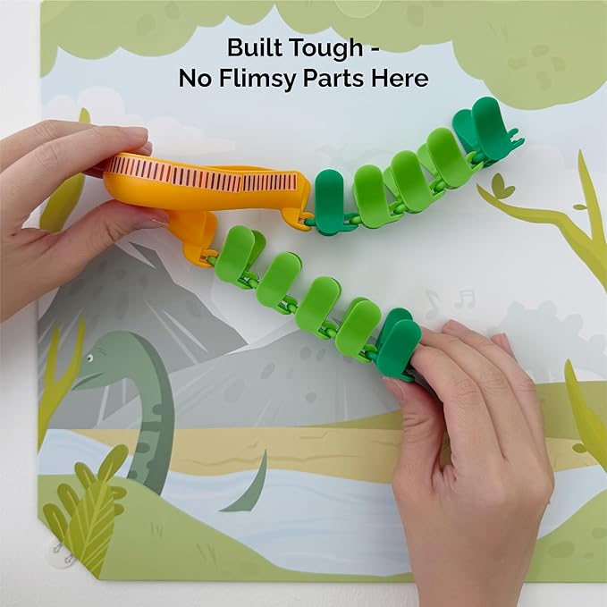 Oribel VertiPlay Magnetic Marble Run | Builder Set STEM Toy | Creative Free Play Construction Kit for Kids | Works on Fridges, Lockers & Metal Surfaces | Builder Set (75) (Dino Quest)