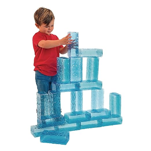 Excellerations Ice Blocks Set of 20, Building Blocks, STEM Engineering for Kids, Jumbo Floor Block Set