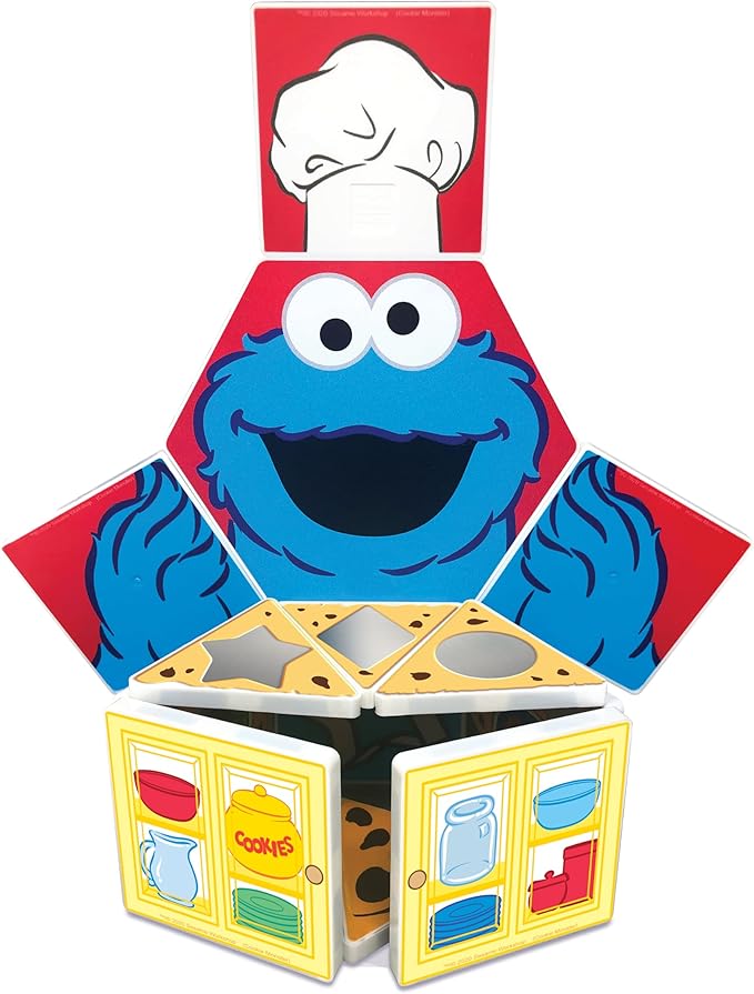 CreateOn Sesame Street Cookie Monster’s Shapes Magnetic Playset, Magnetic Building Toys, STEM & Montessori Educational Toys for Ages 3+, 17 Pieces