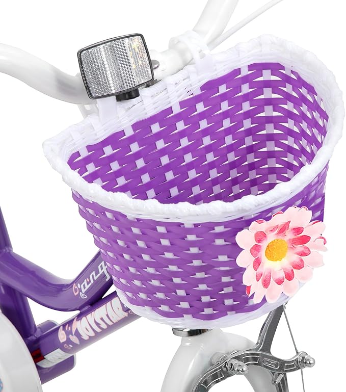 JOYSTAR Angel Girls Bike for Toddlers and Kids Ages 2-13 Years Old, 12 14 16 18 20 Inch Kids Bike with Training Wheels & Basket, 20 24 Inch Girls Bicycle with Handbrake & Kickstand