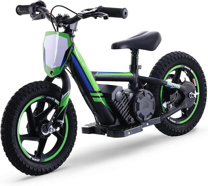 Electric Balance Bike for Kids 3 to 6 Years, Anti-Slip Grips, Adjustable Seat & Handler, Two Speed Safety Modes, Kid Electric Dirt Bike with 12” Off-Road Tires