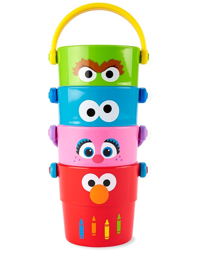 Skip Hop x Sesame Street Baby Bath Toy, Stack & Pour Bath Buckets