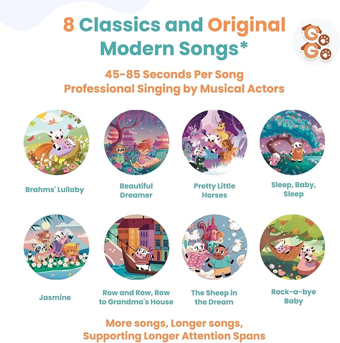 GO GO Children's Songs from East and West 8 Baby Songs, Musical Book for Toddlers 1-3, Nursery Rhyme Books, Talking Features, Singing Toys and Music for Early Learning and Entertainment