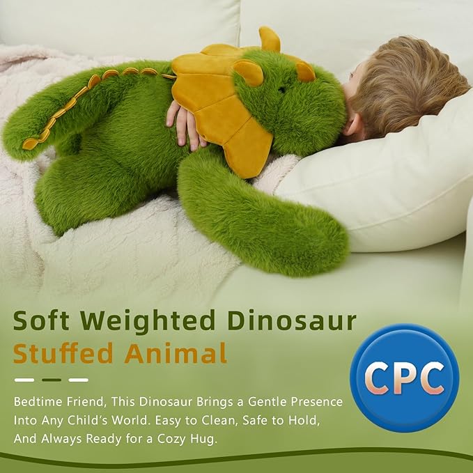 Weighted Dinosaur Stuffed Animal 24 Inch 4 lbs Large Plush Dino Toy for Boys and Girls Soft and Cuddly Weighted Plush Gift for Birthday Christmas Bedtime