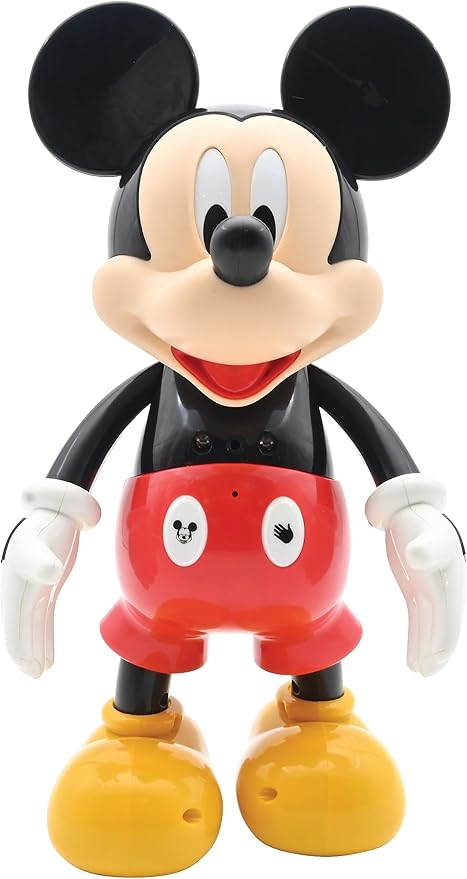 LEXiBOOK - Disney - Bilingual Mickey Robot - English/Spanish, 100 Educational quizzes, Light Effects, Dance, programmable, Articulated, Black/red - MCH01i2